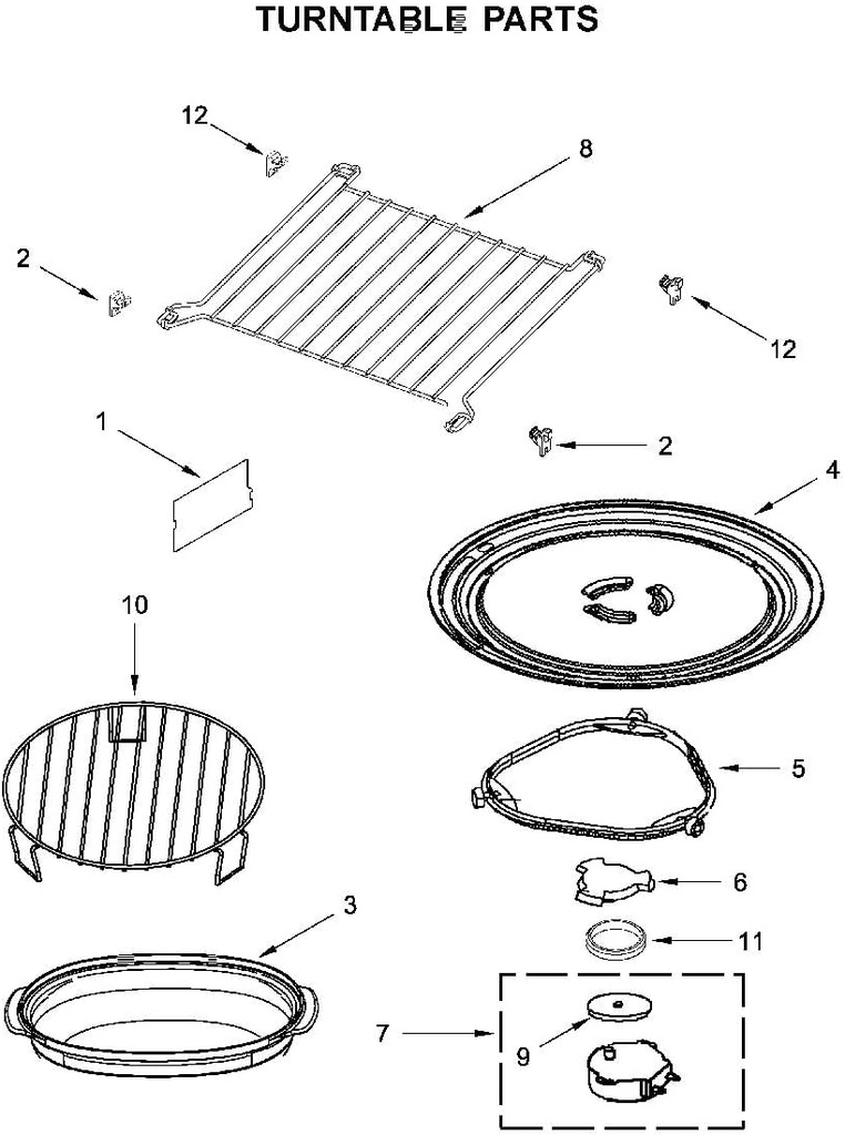 Replacement Part for Whirlpool Microwave WMH78019HZ Series,Part 6 Whirlpool Microwave Turntable Motor Coupler of Turntable Parts