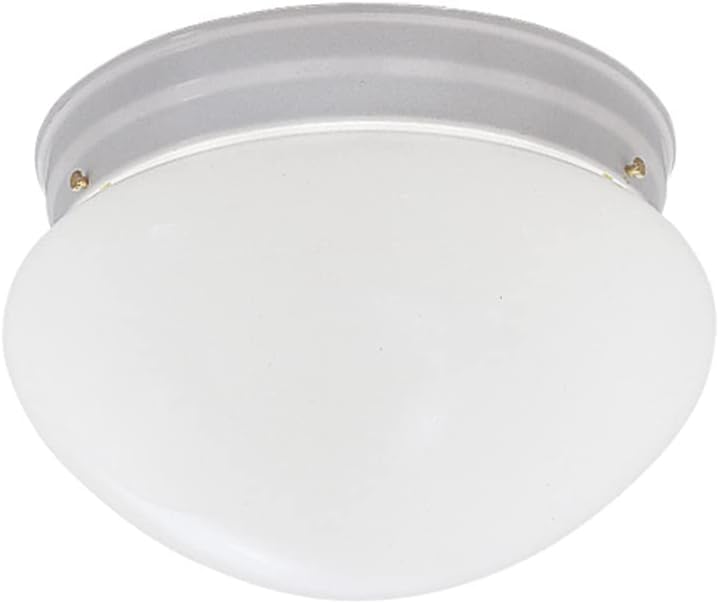 DESIGNERS FOUNTAIN Basic 2-Lights Flush Mount Ceiling Light, 9.25 Inch Lighting Fixture for Kitchen, Bedroom, Bathroom, and Hallway, White, 4732-WH