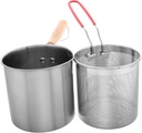 Oil Fryer Pot Basket Deep Frying Pan Drainage Net Heat Resistant Handle for Kitchen