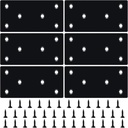 6PCS 3.11 x 1.57 inch Black Flat Mending Plate, Metal Bracket with Holes, Straight Steel Brace Fixing Joining Plate for Wood with 36PCS Screws