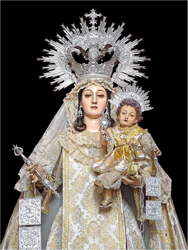 Virgen de las Mercedes Virgin of Mercy Accent Tile Mural Kitchen Bathroom Wall Backsplash Behind Stove Range Sink Splashback One Tile 6"x8" Ceramic, Glossy