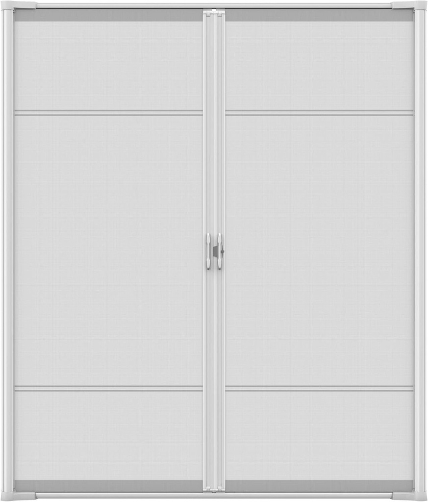 Brisa White Retractable Screen Door 96" Double