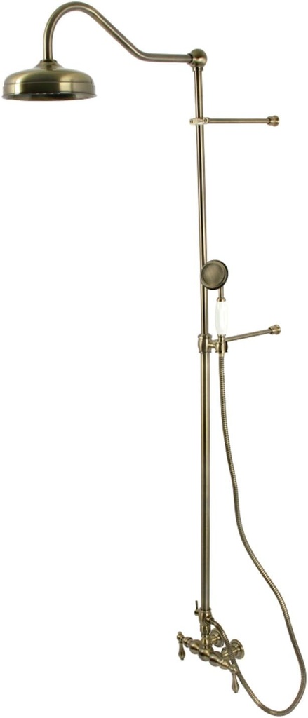 Kingston Brass CCK6173 Vintage Tub Wall Mount Rain Drop Shower System, Antique Brass