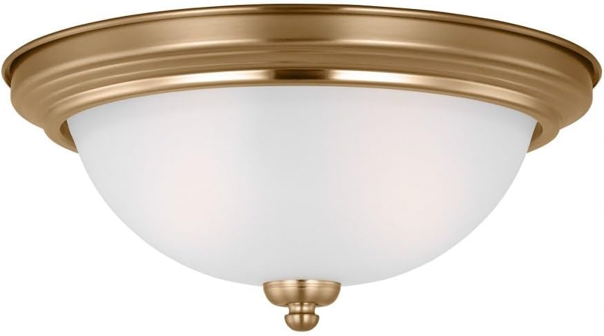Generation Lighting 77064-848 Geary 2 Light 13 inch Satin Brass Ceiling Flush Mount Ceiling Light