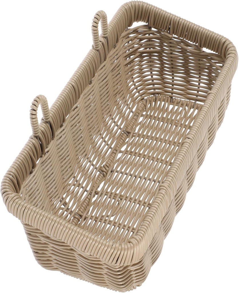 Cabilock Large Gray Woven Hanging Basket for Kitchen Wall Space Saving Ginger and Garlic Storage Organizer Fruit and Vegetable Holder Portable Rustic Woven Basket for Home
