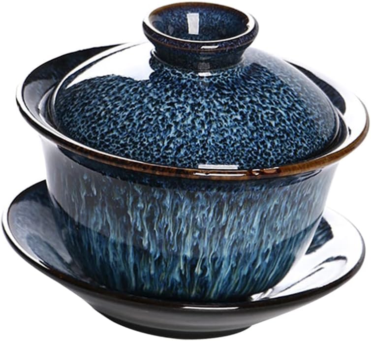 Hemoton 1 Set Of Ceramic Tea Cup With Saucer Lid Tureen Ceramic Cup Porcelain Kung Fu Tea Cup Chinese Sancai Tea Bowl