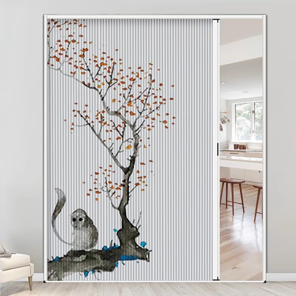 Invisible Partition Folding Door Vertical,No Drill Honeycomb Folding Door,Aluminum Handle, Save Space,Low Track Design,for Balcony Bathroom Kitchen Office Living Room Bedroom.(38.19x79.92in)