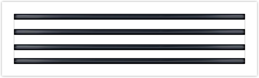 BUILDMART - 26x8 Modern AC Vent Cover - Decorative White Aluminum Air Vent - Standard Linear Slot Diffuser - Heating and Cooling Register Grille for Ceiling, Walls & Floors - Texas Buildmart