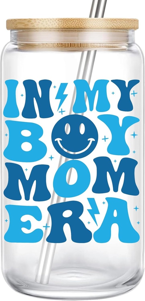 Boy Mom Gifts for Mom - New Mom Gifts - Postpartum Gifts for Mom to be - Cool Birthday Christmas for Pregnant Mom, Expecting Mom, Baby Mama, Mommy To Be In My Boy Mom Era 16 oz Iced Coffee Cup