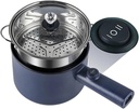 Mini Electric Cooker 1.8L, Multi-Function Non-Stick Hot Pot for Rice, Porridge, Soup, Noodles & More, 450W(Double Layer)