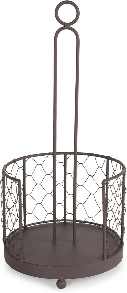 DII Metal Kitchen Storage Collection Farmhouse Stand Chicken Wire Paper Towel Holder, Rustic Bronze