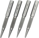 4-Piece Nail Setter Punch and Center Punch Set, Heat Treated Alloy Steel with Knurled Grip Most Commonly Used Sizes for Carpenters Woodworkers