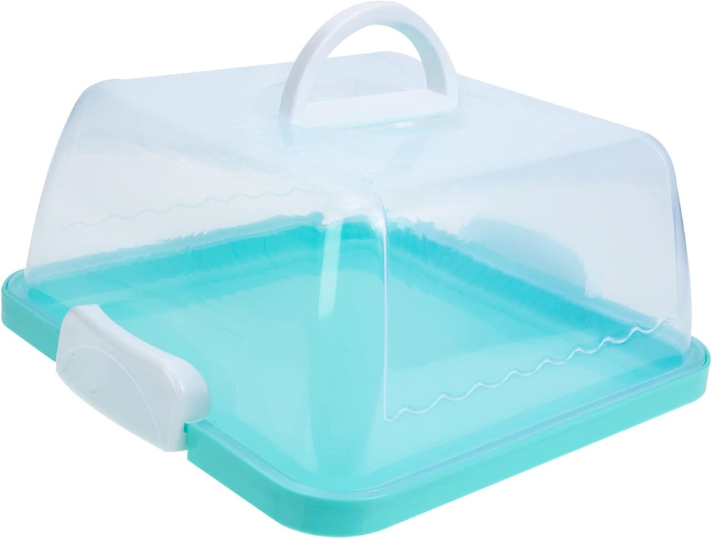 PRETYZOOM Portable Transparent Cake Carrier with Lid and Handle Thickened Plastic Storage Box for Birthday Cakes Reusable Food Storage Holder for Outdoor Events and Parties