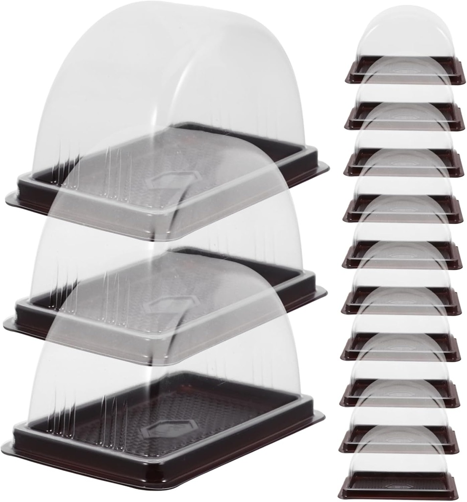 DOITOOL Clear Cupcake Boxes 50pcs Roll Cake Box Set Roll Container Clear Dome Plastic Muffin Cheese Pastry Dessert Sushi Fruits Display Food Storage Holder Cupcake Containers