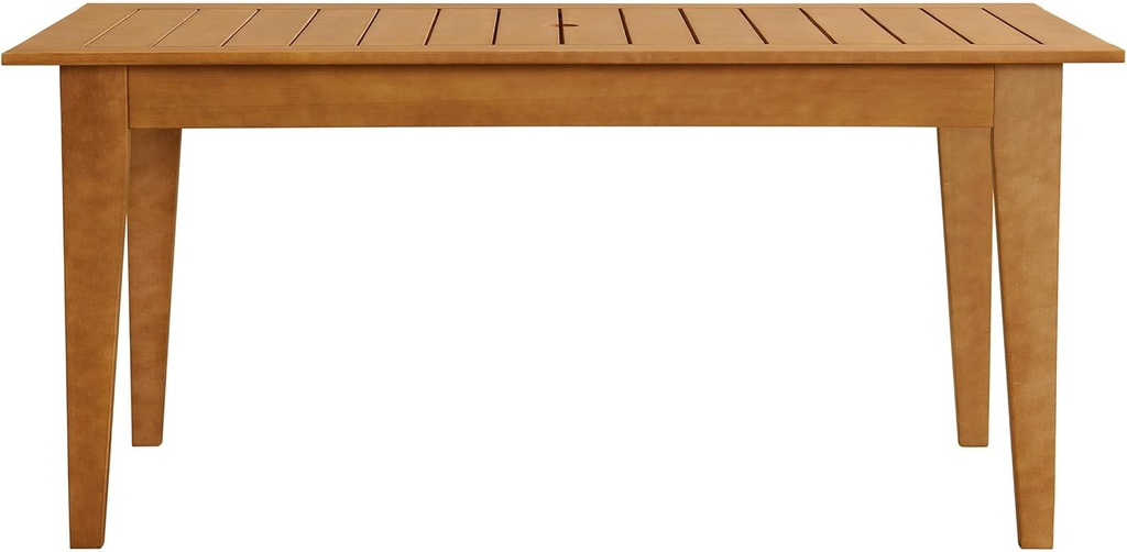 Alaterre Furniture Patio Dining Table - Weather-Resistant Eucalyptus Wood Outdoor Table - Contemporary Furniture for Patio, Porch, Deck, or Poolside