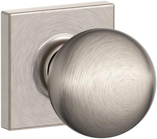SCHLAGE F10 ORB 619 COL Collins Trim Orbit Hall and Closet Knob, Satin Nickel