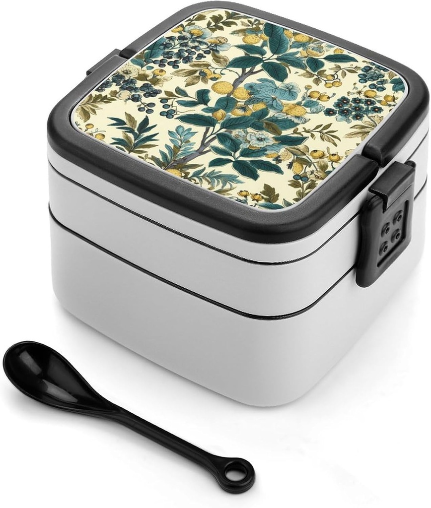 Bento Box Adult Lunch Box with Compartments With Leaf Points Portable Lunchbox Large Size Bento Lunch Containers Double Layered Lunch Box for Work Picnic Travel