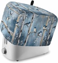 Teal Vintage Branches Small Toaster Cover 2 Slice, Kitchen Appliance Covers with Pocket & Loop, Vintage Birds Farmhouse Polyester Bread Machine Covers Dust & Fingerprint Protection