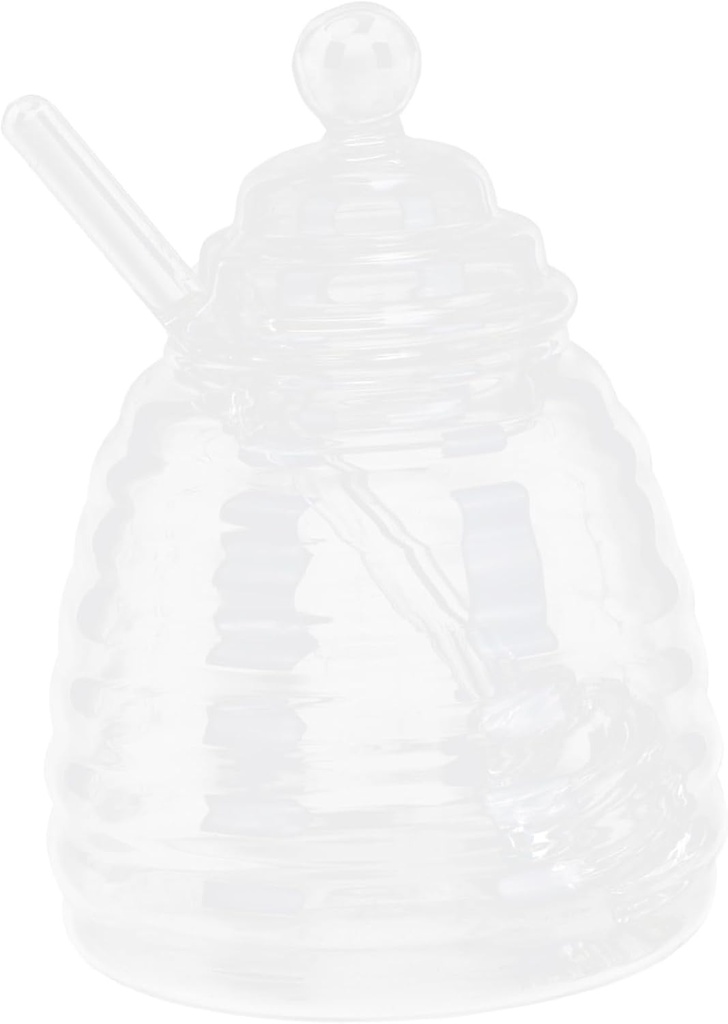 Zerodeko 1Set with Stirring Sticks Storage Container for Honey Tea and Dry Foods Stylish Transparent Design for Home Bakery Shop Decor