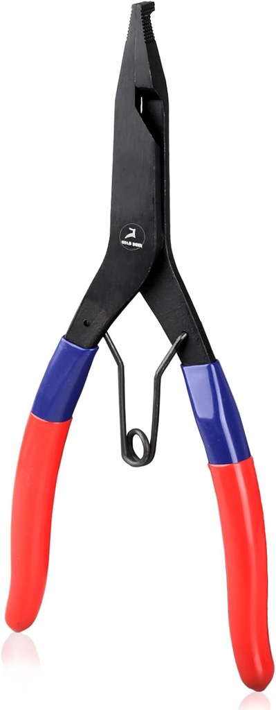 Angle Tip Lock & Retaining Ring Pliers - Spring Loaded, 9" Special Circlip Horseshoe Washer Pliers