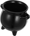 Amosfun Mini Ceramic Cauldron Jar Halloween Candy Holder with Charming Witch Design Capacity for Halloween Birthdays and Christmas Celebrations