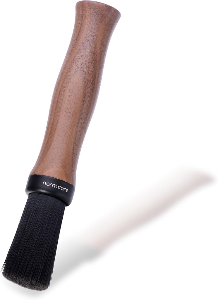 Normcore Barista Brush - Coffee Cleaning Brush - Genuine American Walnut Wood Handle Espresso Brush Cleaner - Coffee Bar Brush Espresso Grinder Brush - Coffee Cleaning Tool