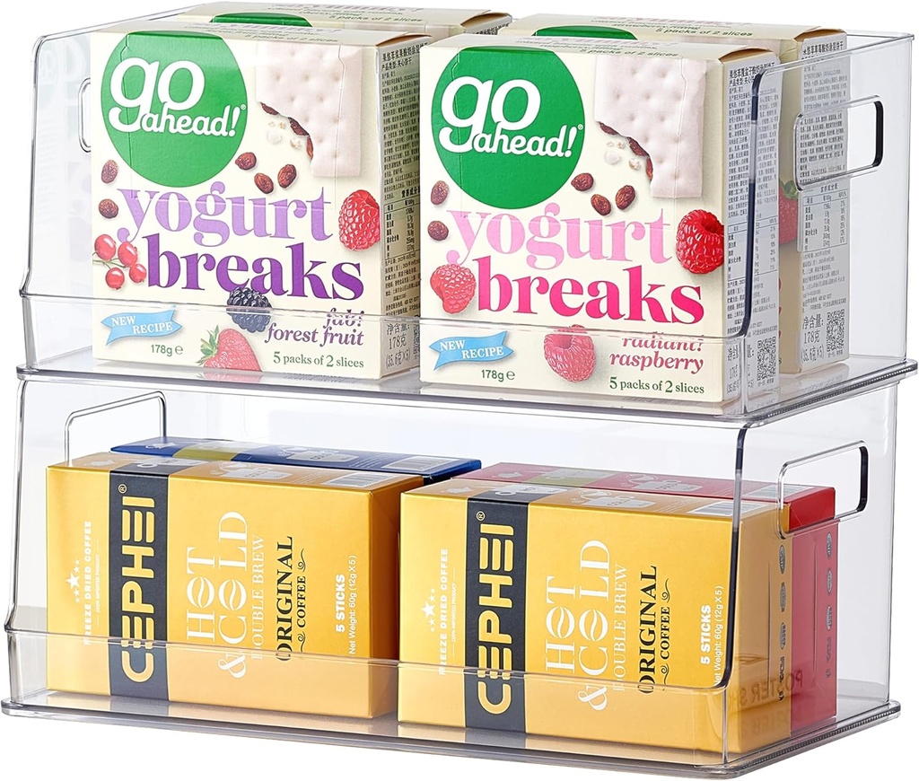 vacane 2 Set Trash Bag Dispenser, Stackable Pantry Organizer Bins with Handles,Pantry Baskets for Potato, Onion, Under Sink for Kitchen, Bathroom, Cabinet Organizer and Storage