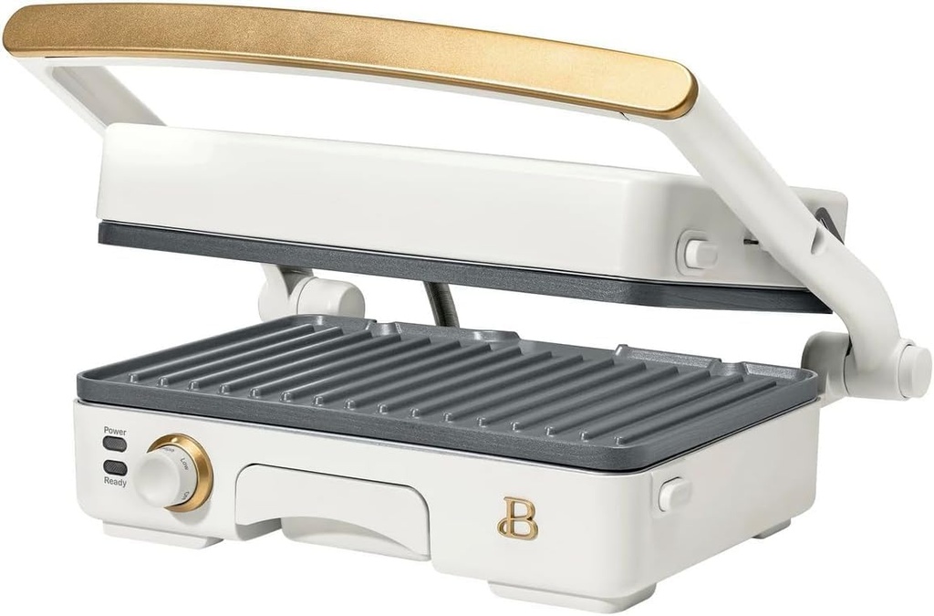 Beautiful 2-in-1 Panini Press & Grill, White Icing by Drew Barrymore