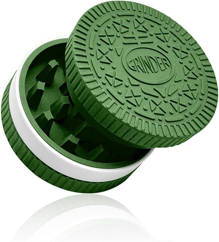 Grinder, 2.2 Inch Stronger Grip Biscuit Shape Design Grinder (Single, Green)