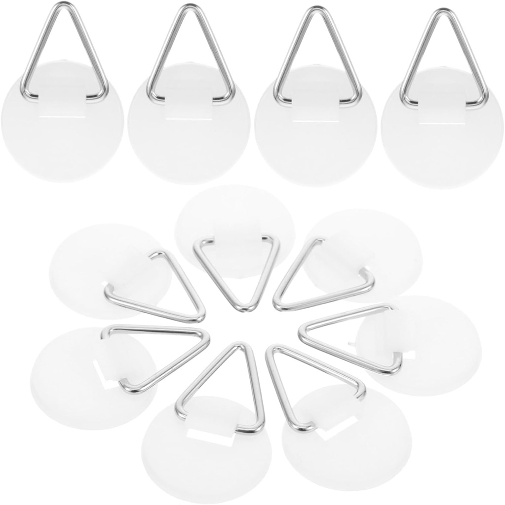50pcs Round Plate Hangers Wall Plate Hangers Adhesive Ceiling Hooks for Display