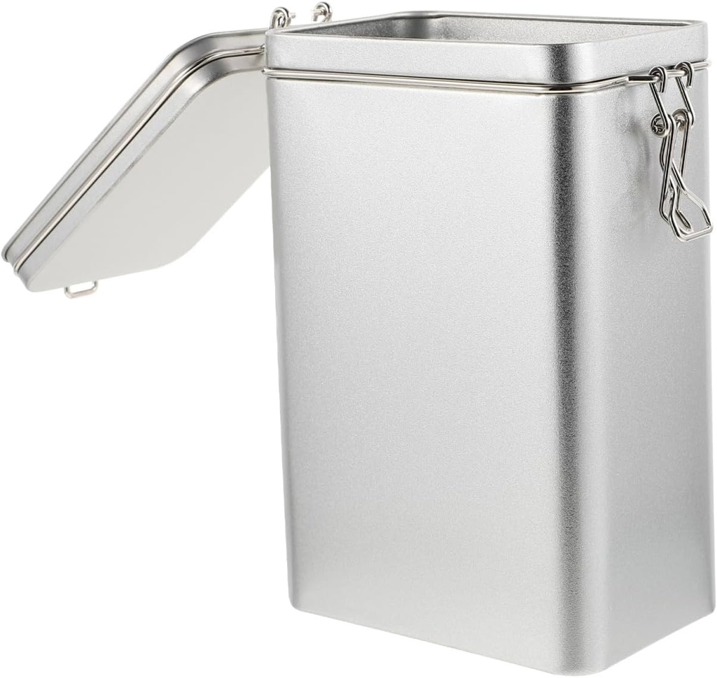 1Pc Silver Coffee Bean Sealing Can Storage Jar Airtight Food Storage Container for Coffee Tea and Snacks Multi Functional Storage Tank for Kitchen Organization