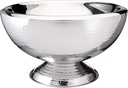 Elegance Stainless Steel Hammered Double-Walled Insulated Punch Bowl 17 Inch | 3 Gallon Footed Beverage Tub for Wine, Champagne for Parties, Weddings & Events
