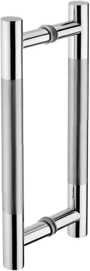 H Shape Sliding Door Pull Handle Doube Sided Heavy Duty Stainless Steel Coating Closet Barn Door Handle Hardware Set, Brushed, Fit for Glass Door Wooden Door (Size : 30x18cm)