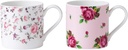 Royal Albert Confetti/New Country Casual Modern Mugs, 1 Count (Pack of 1), White with Roses & Pink with Roses