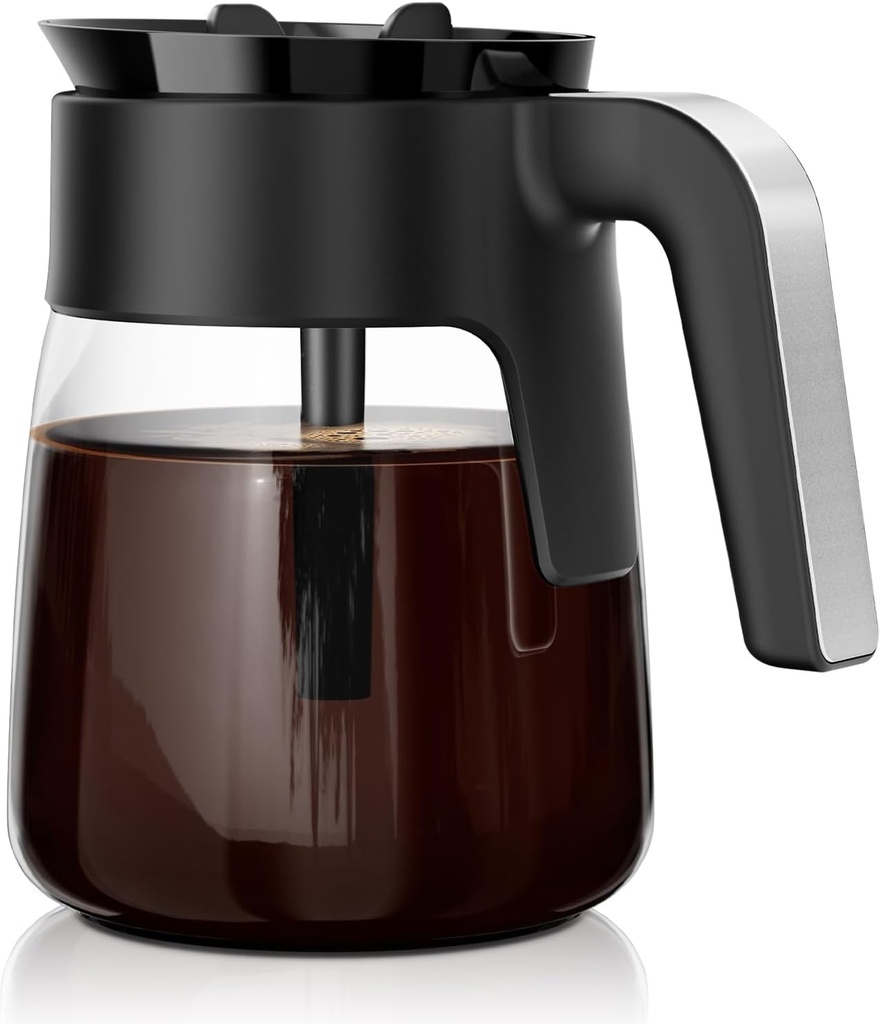 12 Cup Coffee Pot Replacement for Ninja Coffee Maker CFP101 CFP201 CFP301 CFP250A CFP300 CFP305 CFP307 CM400 CM401 CFN601 CF090 CF091 CF092, Glass Carafe for Ninja with Brew-Through Lid