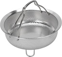 Steam Basket with Foldable Handle, Stainless Steel Steam Insert Steamer Basket Steam Rack Food Steaming Basket, Steamer Insert for Electric Rice Cooker Pot (stainless steel 2)