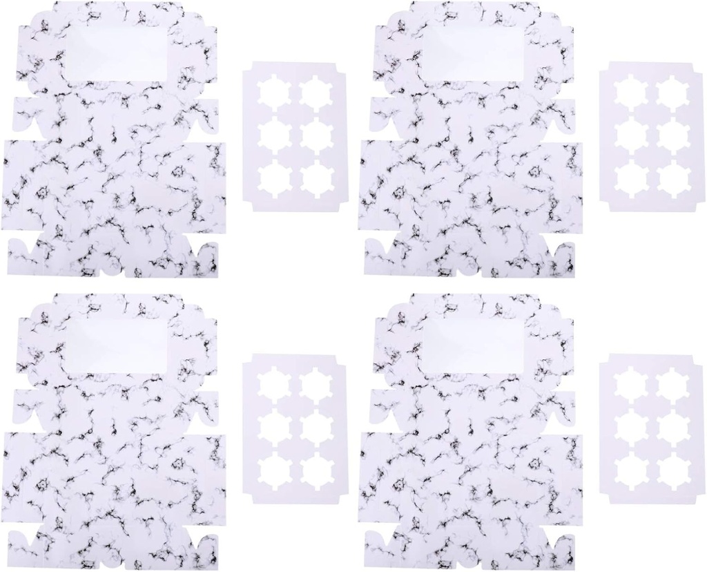 PRETYZOOM 10pcs Clear Window Marble Pattern Cupcake Containers Food-grade Paper Dessert Boxes for Birthday Parties Weddings Showers and Bakeries Keeps Treats Secure and Fresh