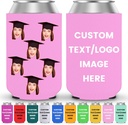 10 Pack Custom Face Can Cooler with Photo Collapsible Customizable Bulk Insulated Neoprene Sleeves for Cans and Bottles Personalized Drink Holder for Bachelorette Party Bridal Shower Favors