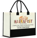 Nvhai Hairstylist Gifts for Women Hair Dresser Gifts Hairapist Definition Canvas Tote Bag for Women