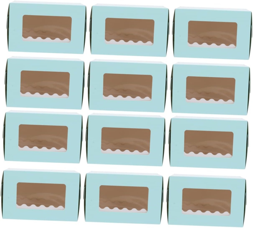 Veemoon Portable Diamond Shape Cake Packaging Boxes 12Pcs Food Storage Containers Lids for Desserts Cupcakes and Pastry Transport