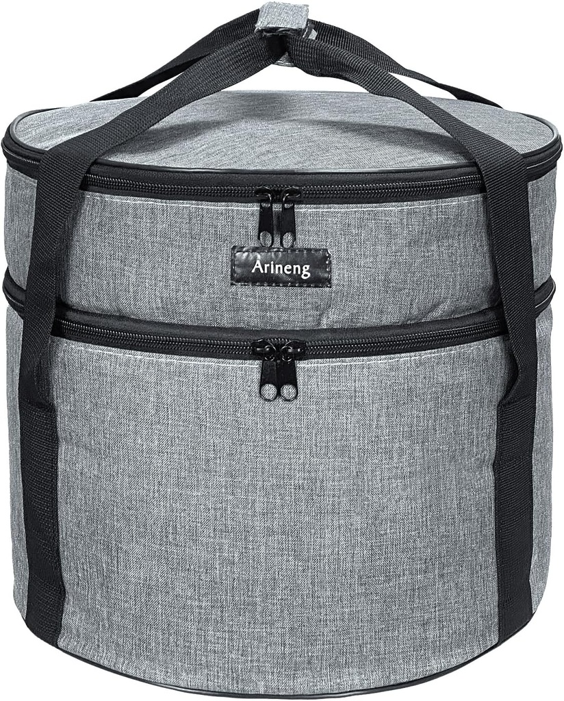 Round Insulated Pie Carrier & Cooler - Hot & Cold Food Casserole Trays