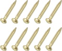 uxcell 200Pcs Small Hardware Nails, 1.2 x 10mm Brass Round Head Nail Common Finishing Nail for Household Woodworking Picture Hanging DIY Projects, Gold