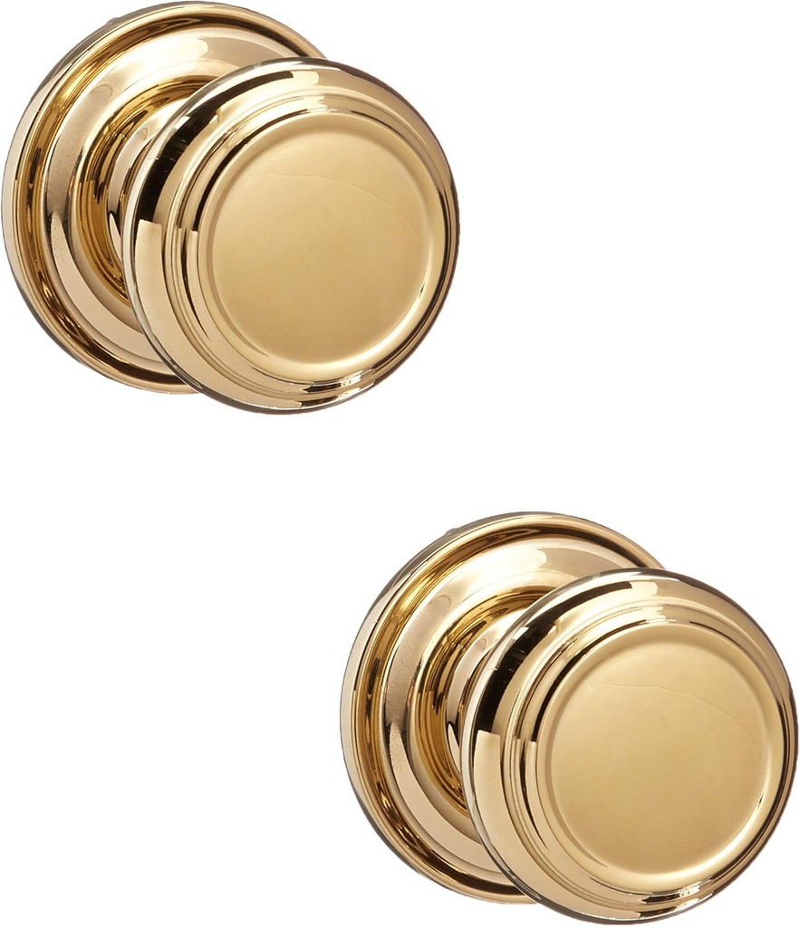 Baldwin FDTRATRR003 Reserve Full Dummy Lockset x Traditional with Traditional Round Rose in Lifetime Brass Finish