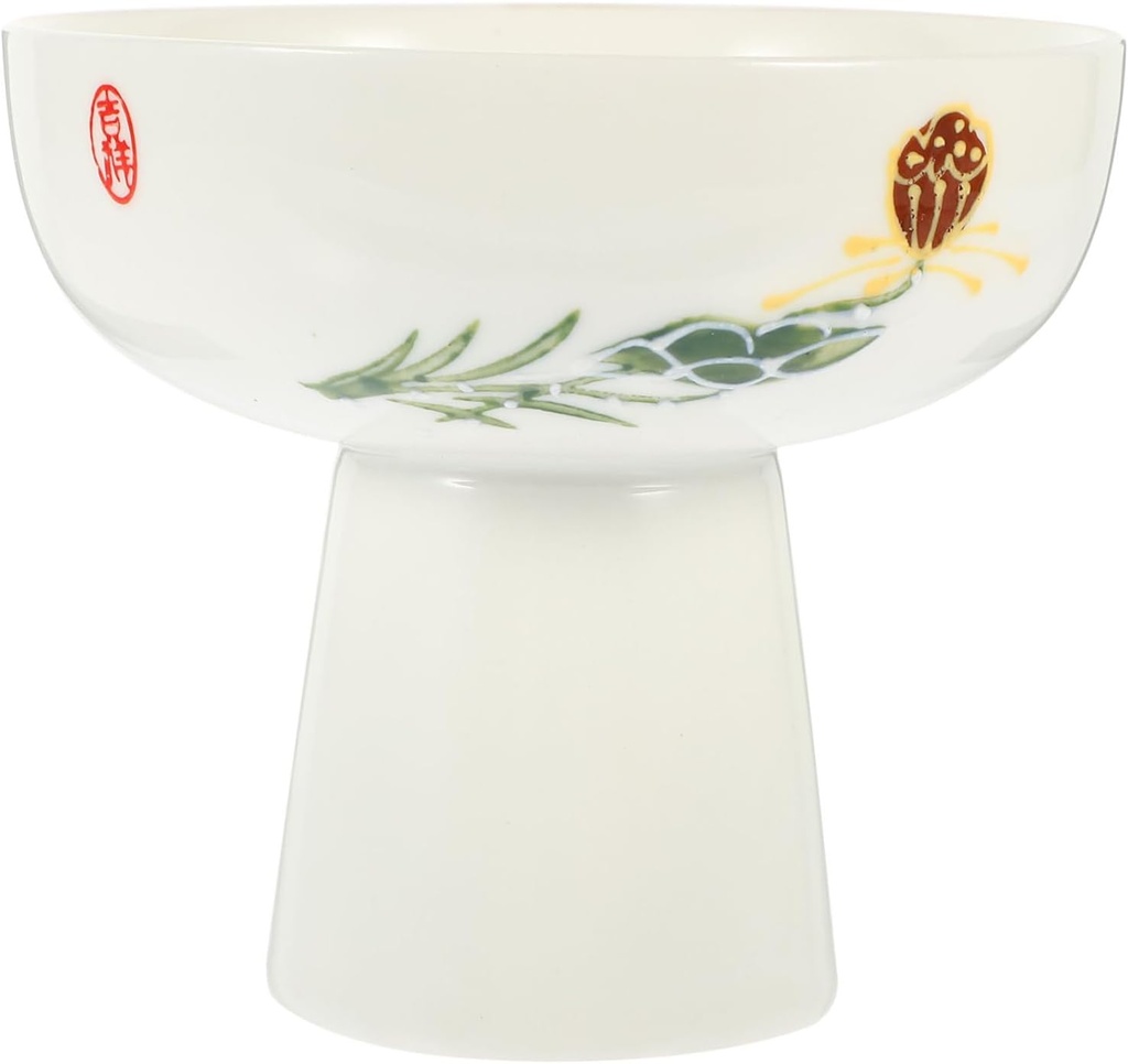 Alipis Ceramic Dessert Goblet Ice Cup for Home and Shop Unique Floral Design for Ice Pudding and Yogurt and Household Dessert Bowl