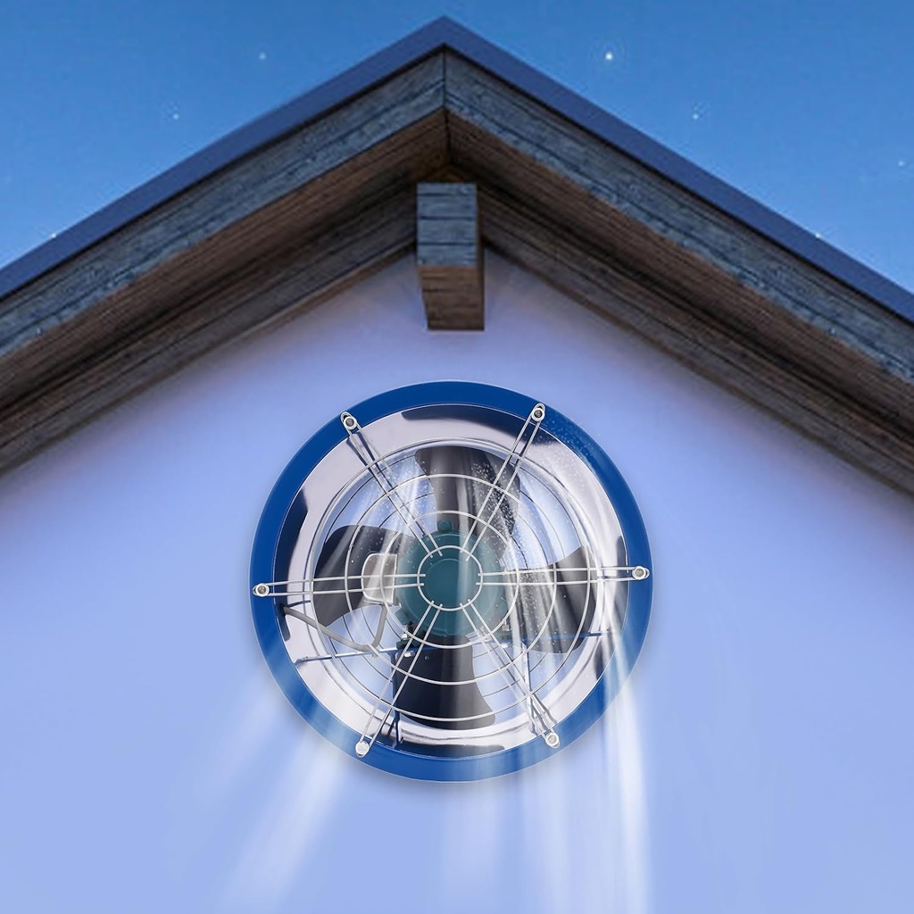 16-Inch Axial Blower Exhaust Fan 550W Ventilation Extractor Fan Wall-mounted Cylinder Pipe Fan Low Noise Inline Blower for Ducting Vents Bathroom Kitchen