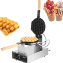 Commercial Bubble Waffle Maker, 1400W Waffle Panini Maker,Kitchen Nonstick Egg Bubble Baking Mold Plate Waffle Maker Pan Tool for Home Commercial Use(Stainless Steel, Wood)