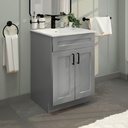 La Royal Light Grey Shaker Sink Base Bathroom Vanity 24" Width Ready-to-Assemble Cabinet