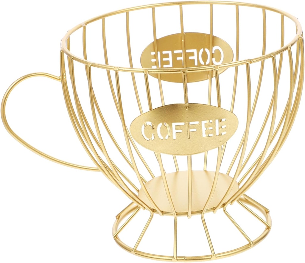 Ciieeo Coffee Capsule Storage Holder Gold Coffee Organizer for Home Office and Kitchen and Cup Storage
