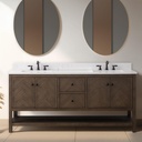 UrbanFurnishing.net Landon Collection 72" inch Bathroom Sink Vanity Set with Carrara White Quartz Top