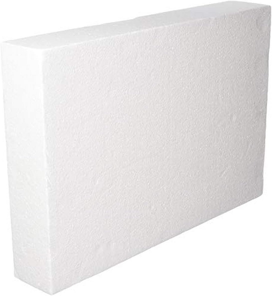 Oasis Supply RectangularDummy Half Sheet Cake for Weddings, Crafts, and Displays, 12" x 18" x 3", White